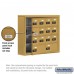 Salsbury Cell Phone Storage Locker - with Front Access Panel - 4 Door High Unit (5 Inch Deep Compartments) - 12 A Doors (11 usable) and 2 B Doors - Gold - Surface Mounted - Resettable Combination Locks